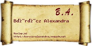Böröcz Alexandra névjegykártya