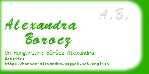 alexandra borocz business card