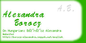 alexandra borocz business card